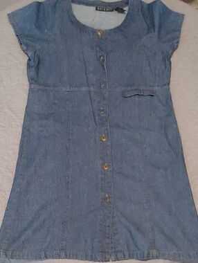 ✅$20 Add On Zoey & Beth Denim Button-Front Dress Sz MED